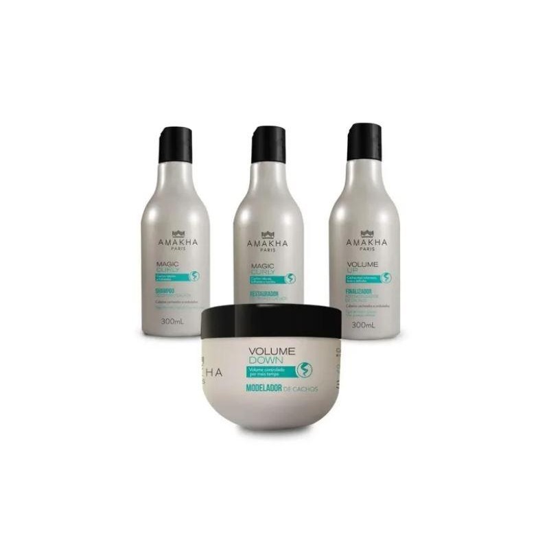 Cabelos Cacheados Magic Curly Volume DOWN Kit 4 Products - Amakha Beautecombeleza.com Cabelos Cacheados Magic Curly Volume DOWN Kit 4 Products - Amakha Beautecombeleza.com