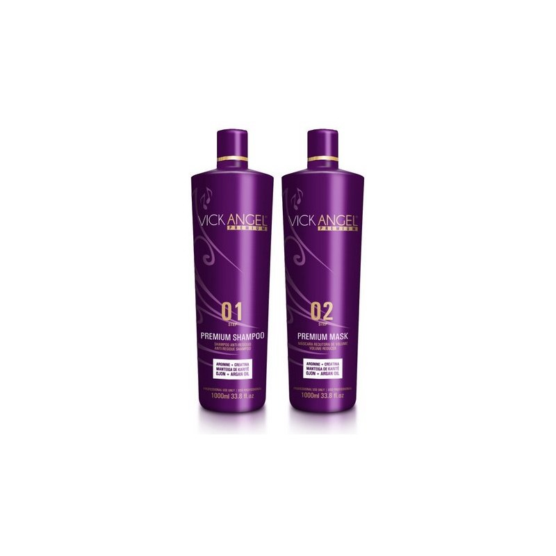 Premium Progressive Brazilian Blowout Keratin Replenishing Kit 2x1L - Vick Angel Beautecombeleza.com