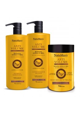 Anti Volume Banana Aveia e Mel Capilar Treatment Kit 3x1 - Natumaxx 
 Beautecombeleza.com