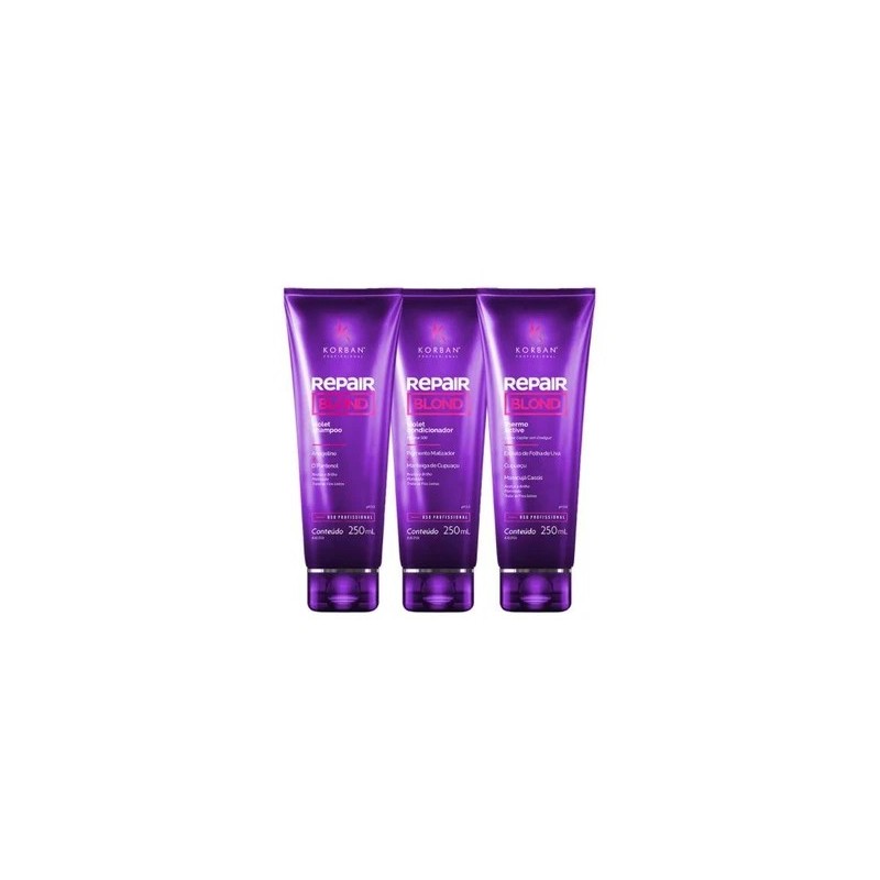 Combo Violet Repair Blond Kit 3x250 - Korban Beautecombeleza.com