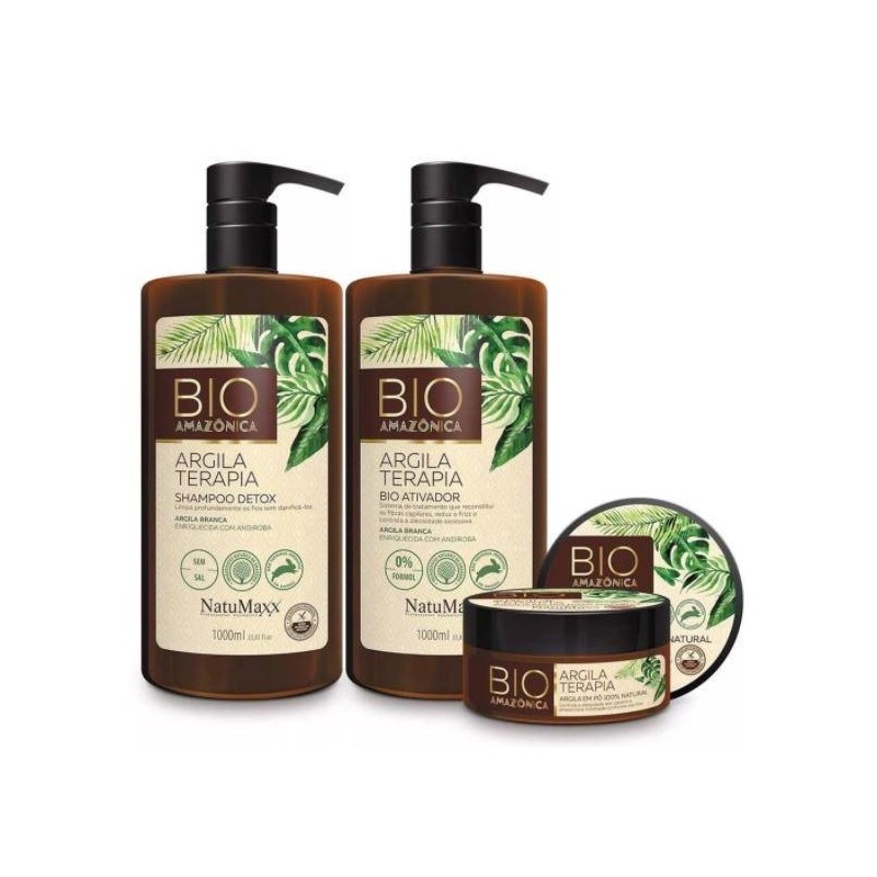 Bio Amazon White Clay Therapy Brazilian Bowout Progressive Kit 3 Prod - Natumaxx Beautecombeleza.com Bio Amazon White Clay Therapy Brazilian Bowout Progressive Kit 3 Prod - Natumaxx Beautecombeleza.com