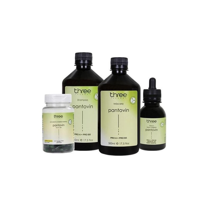 Kit Exclusivo Crescimento Capilar Pantovin 4 Prod. - Three Therapy Beautecombeleza.com Kit Exclusivo Crescimento Capilar Pantovin 4 Prod. - Three Therapy Beautecombeleza.com