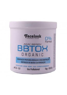 Organic White BBtox Açaí Berry 0% Formol Cauterization Mask 1Kg - Facelook Beautecombeleza.com