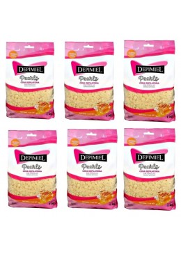 Lot of 6 Depilation Hair Removal Hot Wax Pearl Classic Honey Natural Waxing 1Kg Beautecombeleza.com