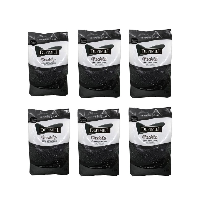 Cera Negra Depilatória em Pérolas com Lama NegraKit 6X1Kg - Depimiel Beautecombeleza.com Cera Negra Depilatória em Pérolas com Lama NegraKit 6X1Kg - Depimiel Beautecombeleza.com