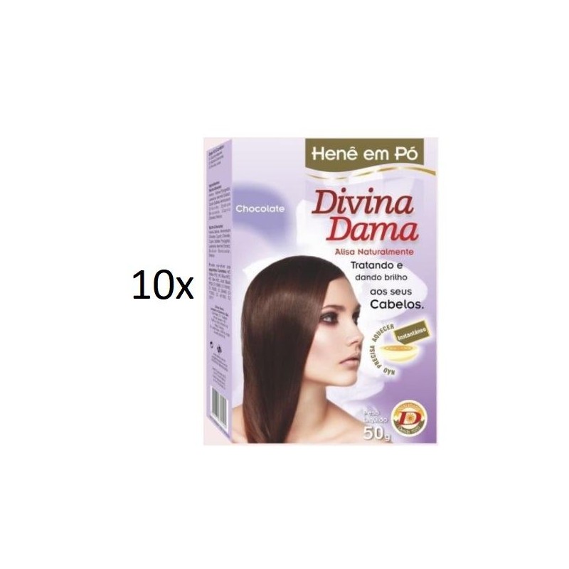 Lot of 10 Henê Brown Chocolate Powder Henna Straightening 50g - Divina Dama Beautecombeleza.com Lot of 10 Henê Brown Chocolate Powder Henna Straightening 50g - Divina Dama Beautecombeleza.com