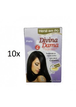 Henê Pó Preto 10x 50g - Divina Dama 
Beautecombeleza.com