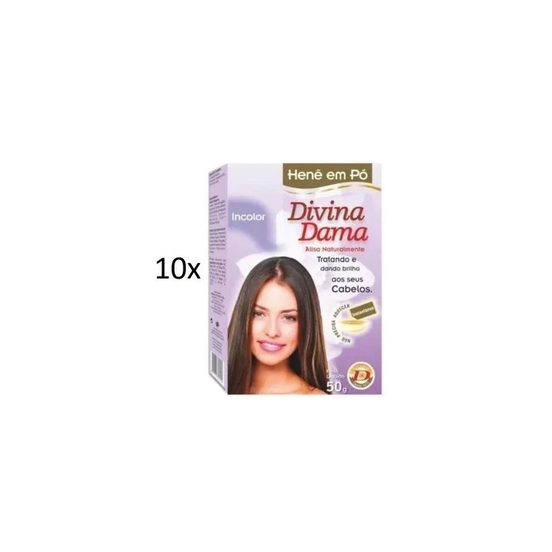 Henê Pó Incolor 10X50g - Divina Dama Beautecombeleza.com