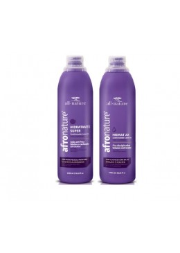 Afro Hidrat 22 Curly Wavy Hair Moisturizer Anti Frizz Kit 2x1000ml - All Nature Beautecombeleza.com