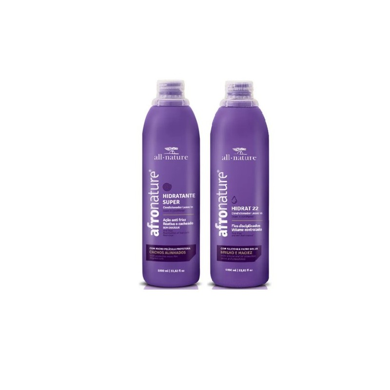 Afro Nature Hidrat 22 Ativador de Cachos Kit 2x1000ml - All Nature Beautecombeleza.com Afro Nature Hidrat 22 Ativador de Cachos Kit 2x1000ml - All Nature Beautecombeleza.com
