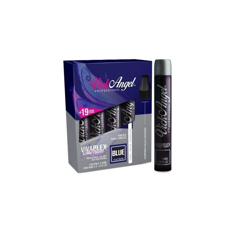 Ampola BLUE Matizador VivaPLEX Color Shield - 4 X 30ml (19 Aminoácidos) Vick Angel 
Beautecombeleza.com