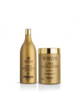 Line Golden Banho de Ouro Hidratação Kit 2x1L - Dyusar Beautecombeleza.com