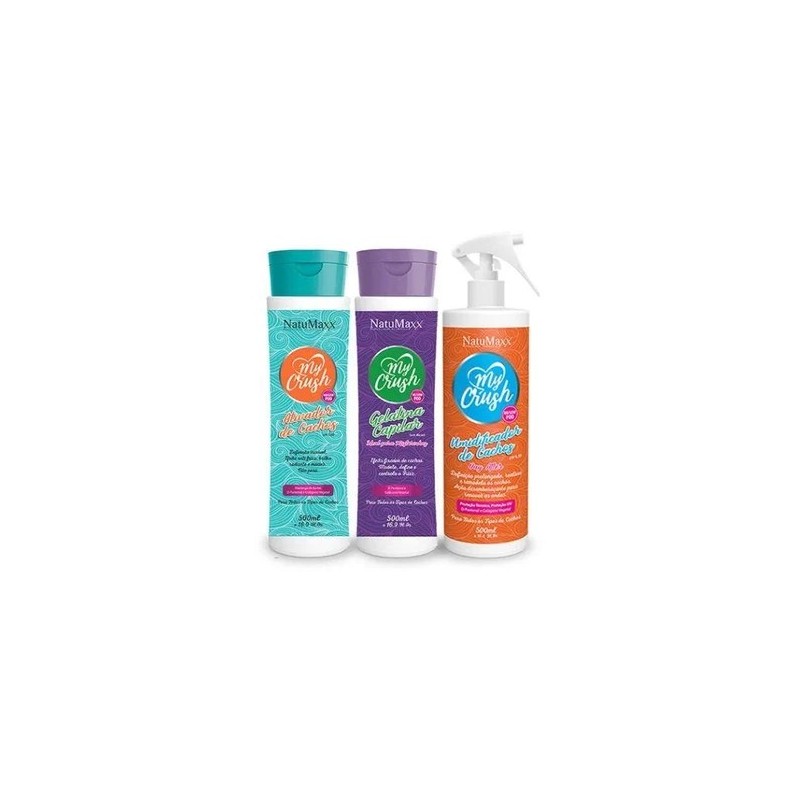 Gelatina Ativador e Umidificador De Cachos My Crush Kit 3x500 - Natumaxx Beautecombeleza.com