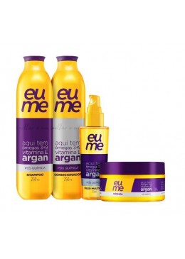 Pós Química Argan Omega 3 + 9 Vitamin E  Kit 4 Produtos - Eume Beautecombeleza.com