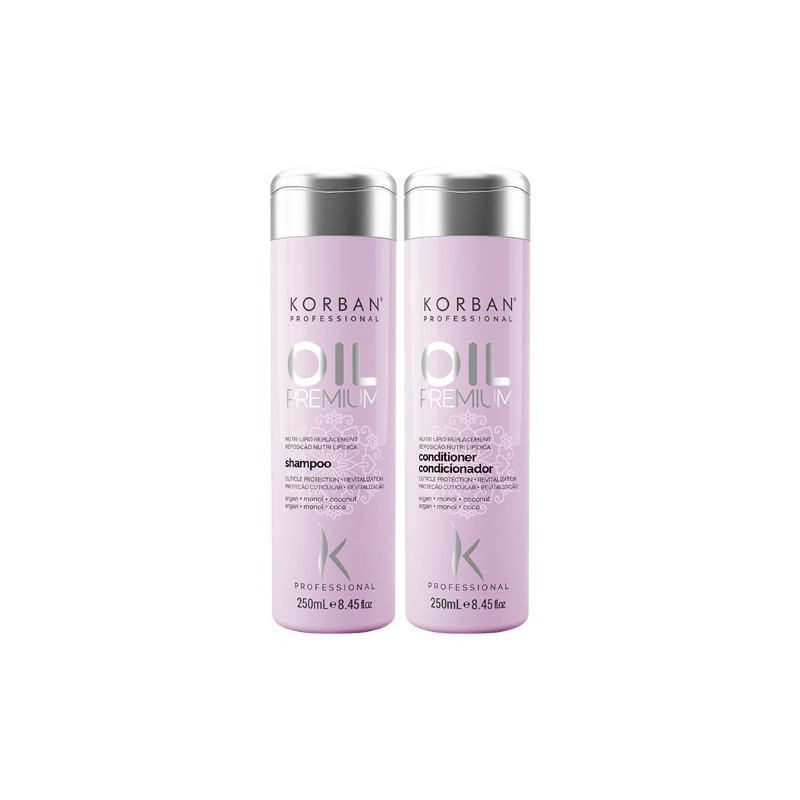 Oil Premium Shampooing et Conditioner Kit 2x250 - Korban Beautecombeleza.com