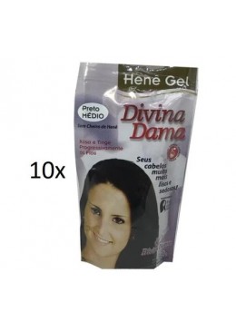 Henê Gel Black Medium Straightening Dyeing Keratin Henna 180g - Divina Dama Beautecombeleza.com