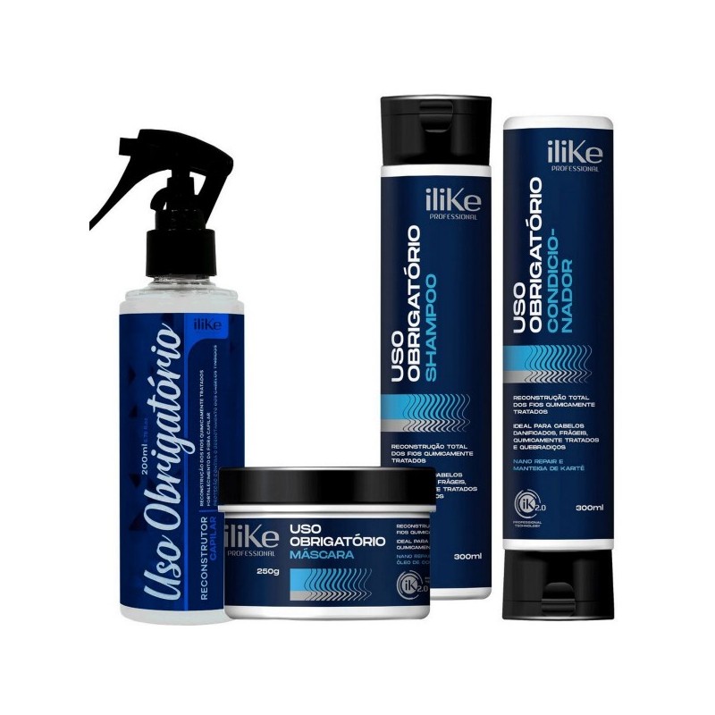 Uso Obrigatório Reconstrutor Kit 4 Prod. - iLike Professional Beautecombeleza.com Uso Obrigatório Reconstrutor Kit 4 Prod. - iLike Professional Beautecombeleza.com