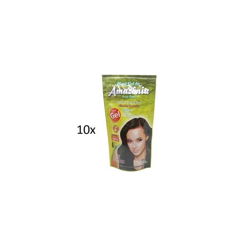 Lot of 10 Amazon Henê Gel Strong Black Straightening Henna 180g - Divina Dama Beautecombeleza.com