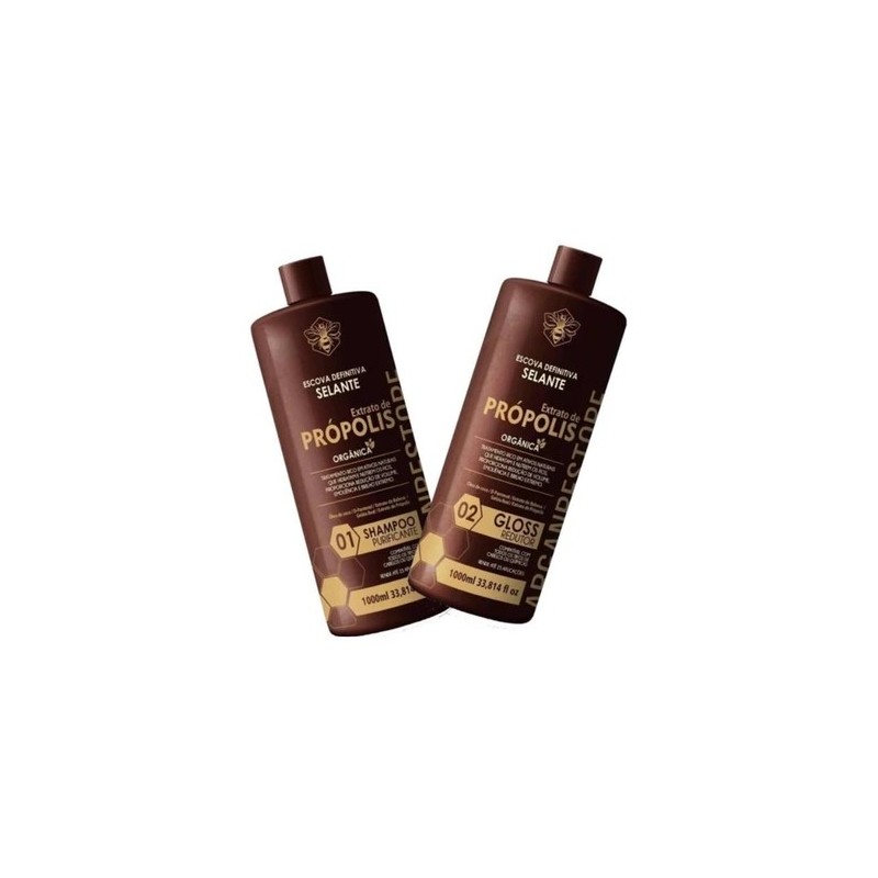 Escova Definitiva Selante Propolis Gloss Reducer Kit 2x1L - Agle Beautecombeleza.com