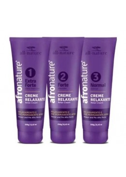 Afro Nature Creme Relaxantes Capilar Kit 3x250g - All Nature Beautecombeleza.com