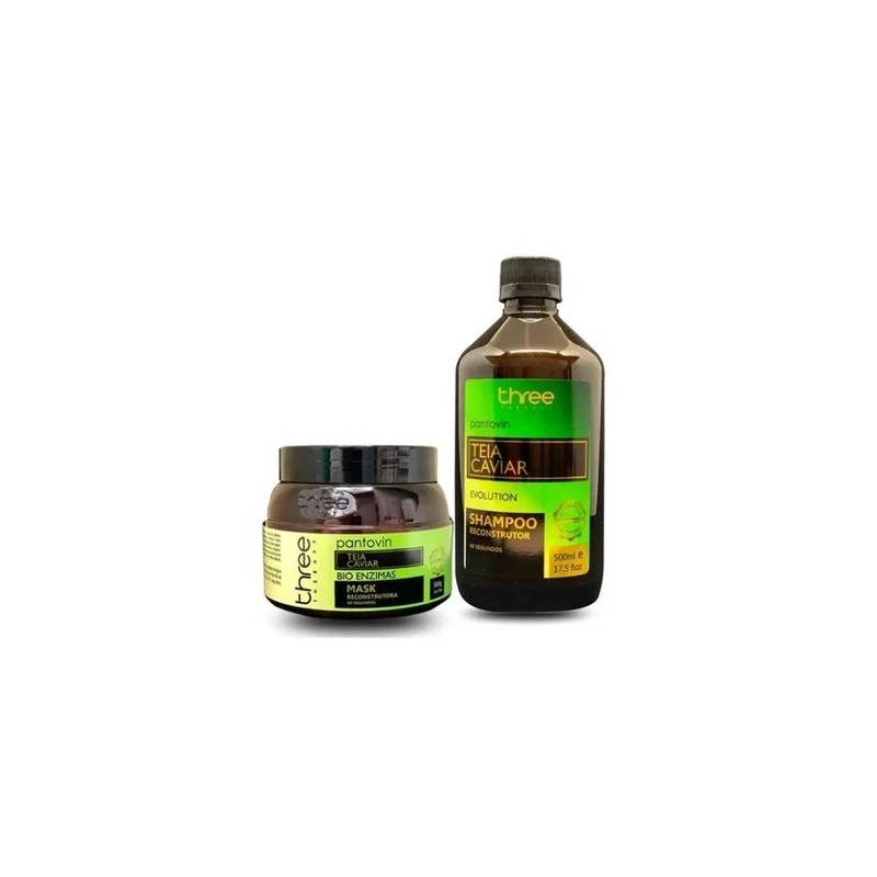 Pantovin Teia Caviar Sh + Másc Kit 2x500 - Three Therapy Beautecombeleza.com Pantovin Teia Caviar Sh + Másc Kit 2x500 - Three Therapy Beautecombeleza.com