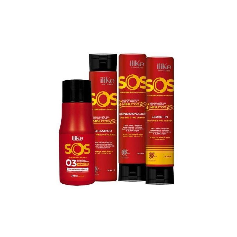 SOS 3 Minutes Anti Rubbering Reconstruction Softness Treatment 4 Prod. - iLike Beautecombeleza.com