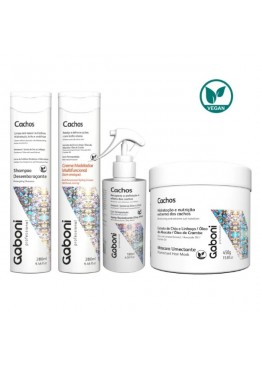 Cachos Vegano Kit 4 Produtos -  Gaboni Beautecombeleza.com