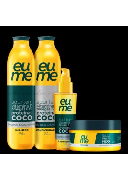 Curly & Wavy Daily Coconut Oil Vimatin E Omegas Treatment Kit 4 Prod. - Eume Beautecombeleza.com