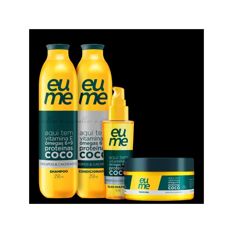 Curly & Wavy Daily Coconut Oil Vimatin E Omegas Treatment Kit 4 Prod. - Eume Beautecombeleza.com Curly & Wavy Daily Coconut Oil Vimatin E Omegas Treatment Kit 4 Prod. - Eume Beautecombeleza.com