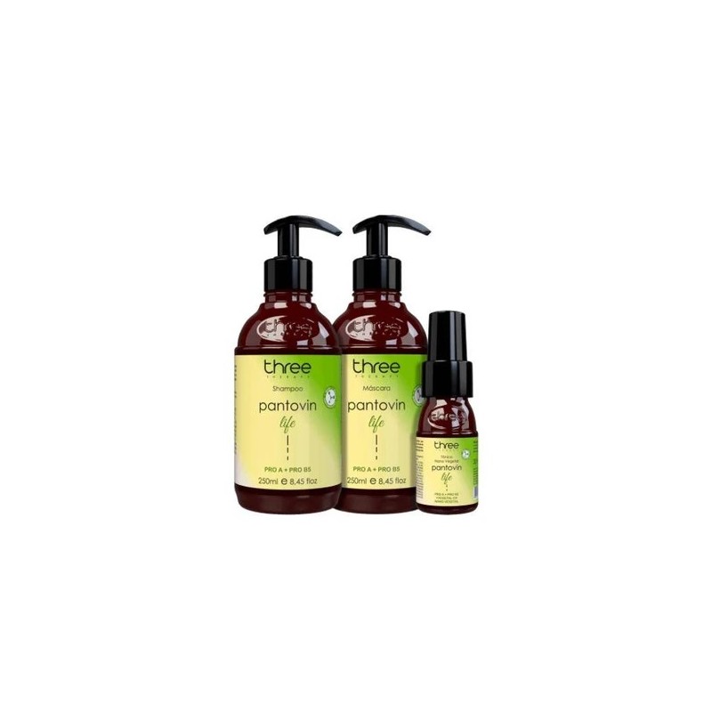 Pantovin Life Accélère la Croissance et Renforce les Cheveux Kit 3 Prod. - Three Therapy Beautecombeleza.com