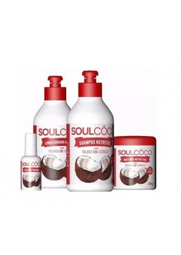 Soul Coconut Recovery Shine Anti Frizz Strenghtening Kit 3 Prod. - Retro Cosmetics Beautecombeleza.com