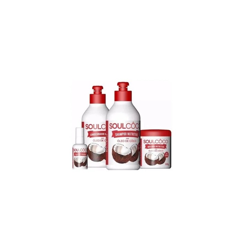 Soul Coconut Recovery Shine Anti Frizz Strenghtening Kit 3 Prod. - Retro Cosmetics Beautecombeleza.com