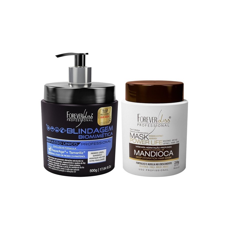 Masque Manioc  250g + Blindagem 500g - Forever Liss  
 Beautecombeleza.com