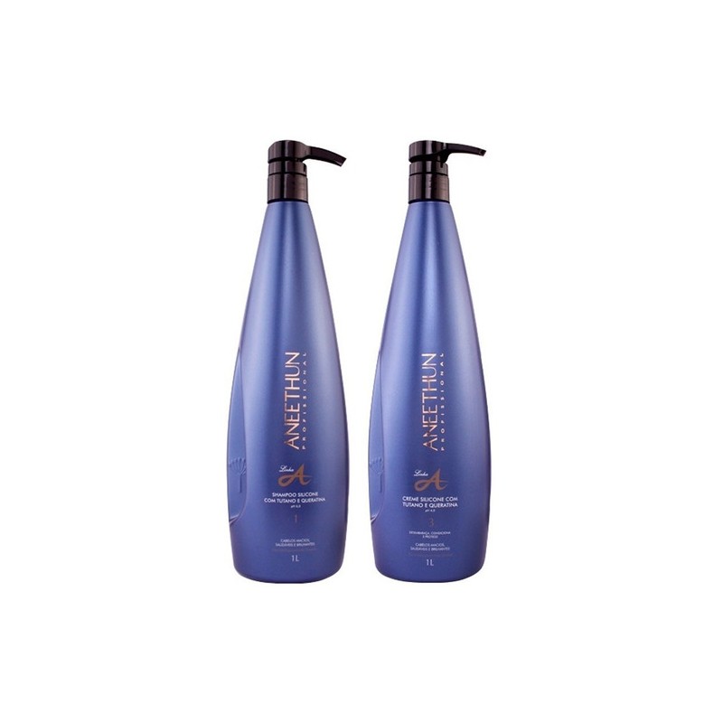 A Linha Shampoo e Creme Silicone Kit 2x1l - Aneethun Beautecombeleza.com