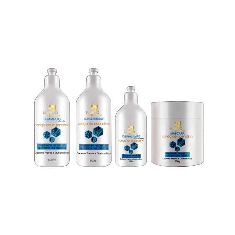 Cauterização Tratamento Capilar Carga de Queratina Kit 4 - Hábito Cosméticos Beautecombeleza.com Cauterização Tratamento Capilar Carga de Queratina Kit 4 - Hábito Cosméticos Beautecombeleza.com