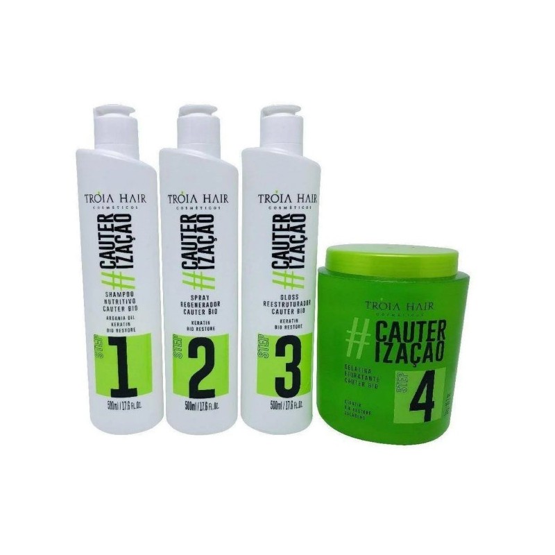 Hair Treatment - Cauterrization Cosmetics Kit 4 STEPS - Troia Hair Beautecombeleza.com