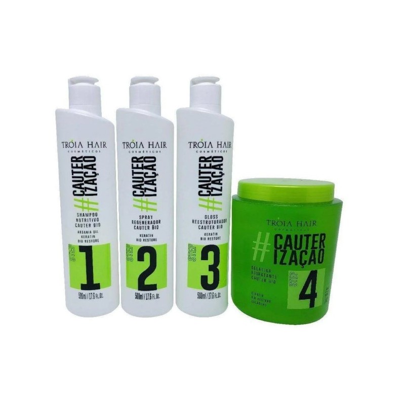 Hair Treatment - Cauterrization Cosmetics Kit 4 STEPS - Troia Hair Beautecombeleza.com Hair Treatment - Cauterrization Cosmetics Kit 4 STEPS - Troia Hair Beautecombeleza.com