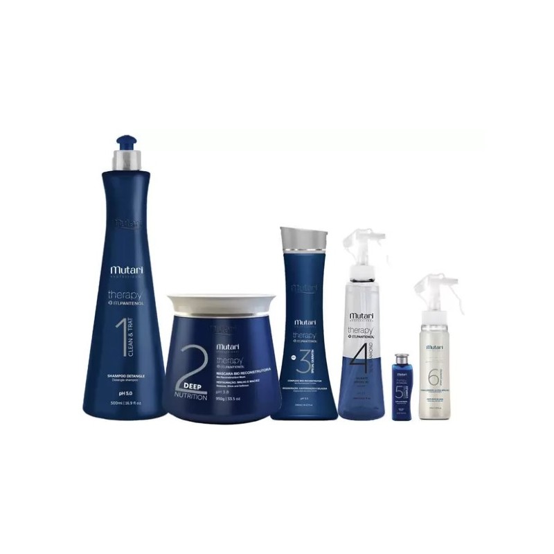 Kit Completo Cauterização Therapy M- Pantenol 6 Itens - Mutari  Beautecombeleza.com