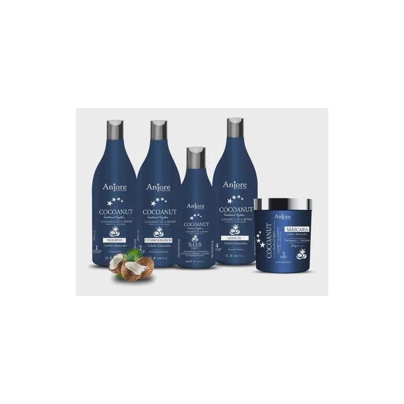SOS Reconstruction at Cauter Cocoanut Kit 5 Produtos - Anjore Cosméticos Beautecombeleza.com SOS Reconstruction at Cauter Cocoanut Kit 5 Produtos - Anjore Cosméticos Beautecombeleza.com