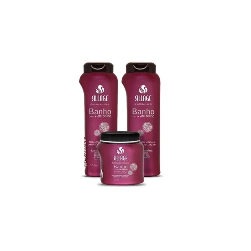 Sillage Bain de Brillance Hydratation Kit 3 Products - Sillage Beautecombeleza.com