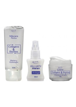 Colágeno Elastina Hidrata Macia Tratamento Rosto Máscara Kit  3 Produtos - Lucy's Beautecombeleza.com