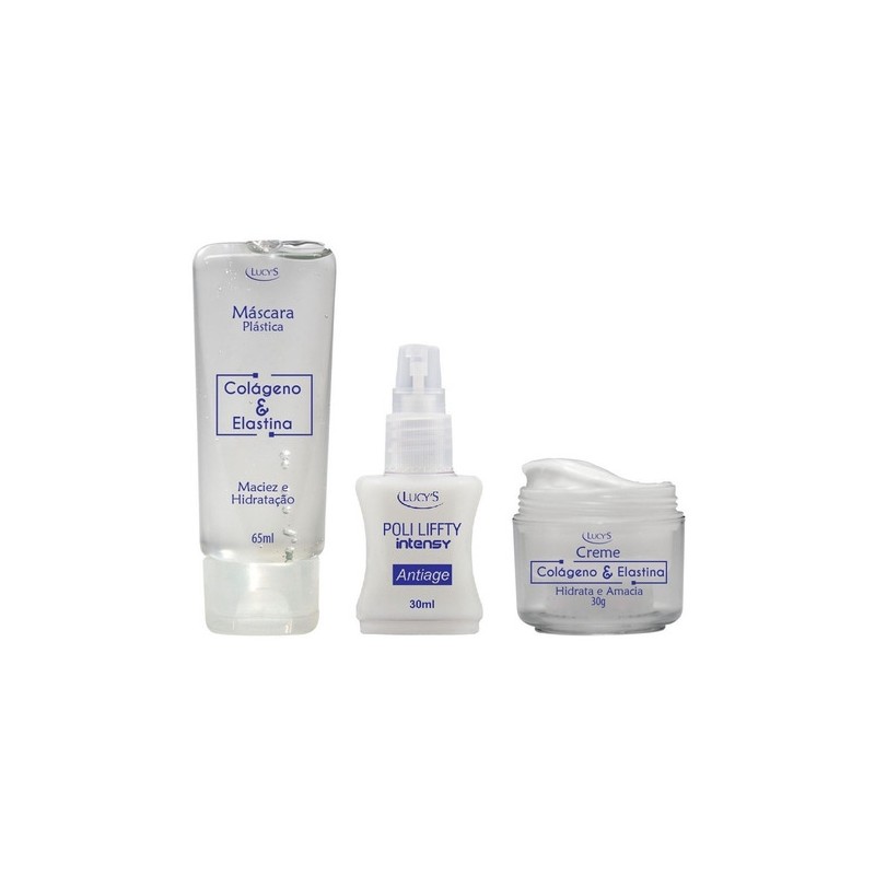 Brazilian Original Antiage Facial Care Kit Collagen Elastina 3 Products - Lucy's Beautecombeleza.com