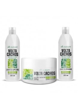 Leave-In Volta Cachos Curly Wavy Hair Transition Treatment 3x250ml - All Nature Beautecombeleza.com