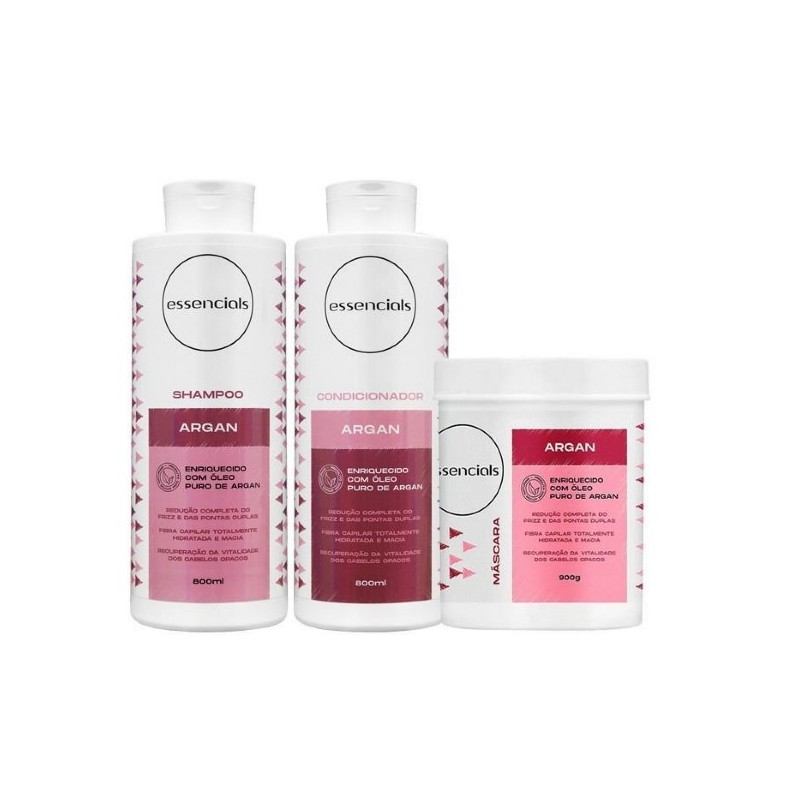 Essentials Argan Frizz Reduction Recovery Hydration Treatment Kit 3 Prod - iLike Beautecombeleza.com