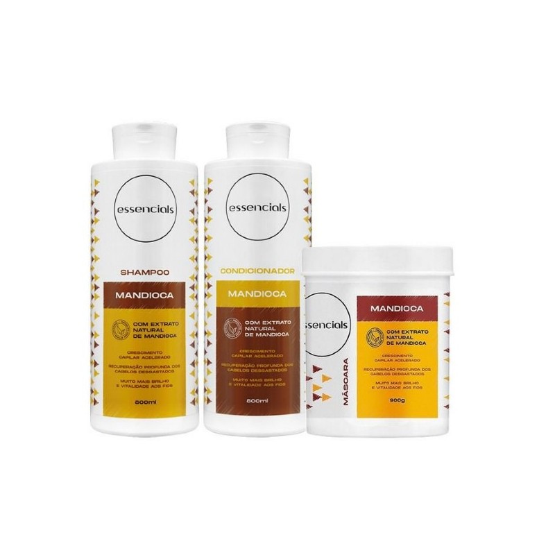 Manioc Cassava Hair Growth Shine Vitality Recovery Treatment Kit 3 Prod. - iLike Beautecombeleza.com