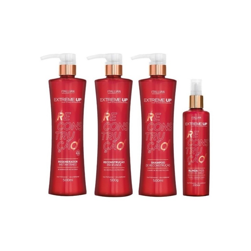 Reconstrução Profissional Extreme Up Capilar Kit 4 - Itallian Hair Tech Beautecombeleza.com