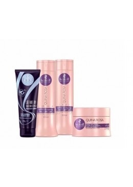 Quina Rosa Shine Softness Hydration Damaged Hair Treatment Kit 4 Prod. - Haskell Beautecombeleza.com