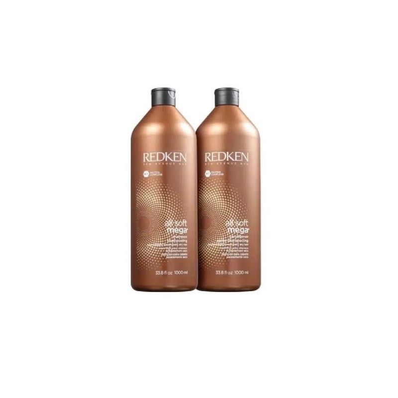 All Soft Mega Shampoo e Condicionador Kit 2x1000ml - Redken Beautecombeleza.com