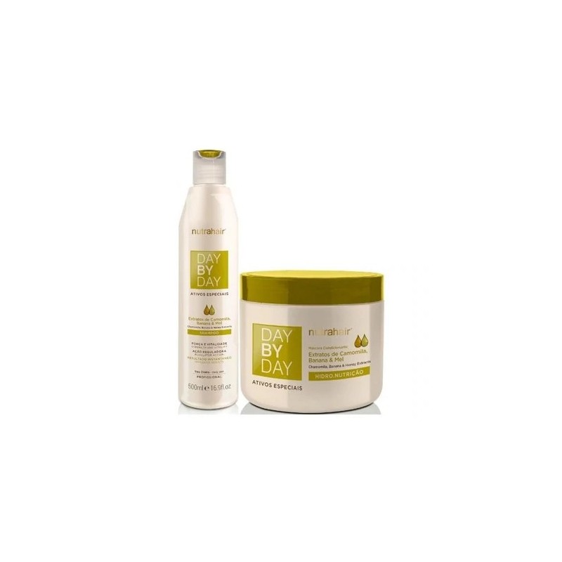 Day By Day Camomille, Banana et Miel Régulateur 2x500 - NutraHair Beautecombeleza.com Day By Day Camomille, Banana et Miel Régulateur 2x500 - NutraHair Beautecombeleza.com