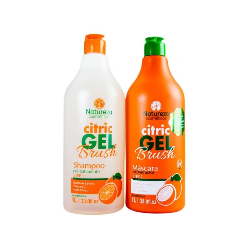Alisamento Citric Gel Brush Kit 2x1L - Natureza Beautecombeleza.com Alisamento Citric Gel Brush Kit 2x1L - Natureza Beautecombeleza.com